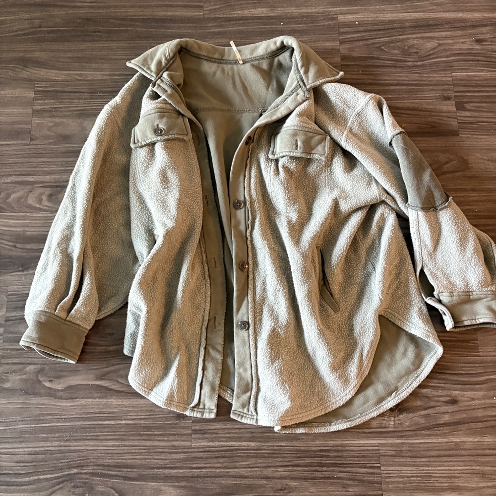 Free people, Ruby jacket Olive Green Oversized Sh… - image 4
